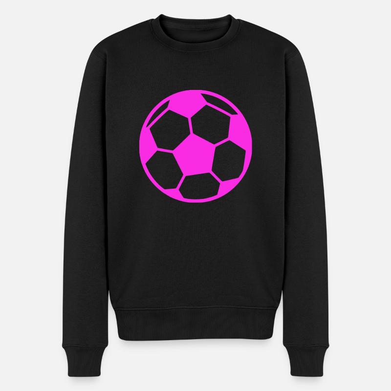 Fussball pink - Männer Premium Bio Pullover - Schwarz