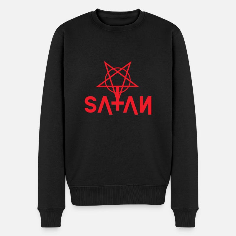 SATAN - Männer Premium Bio Pullover - Schwarz