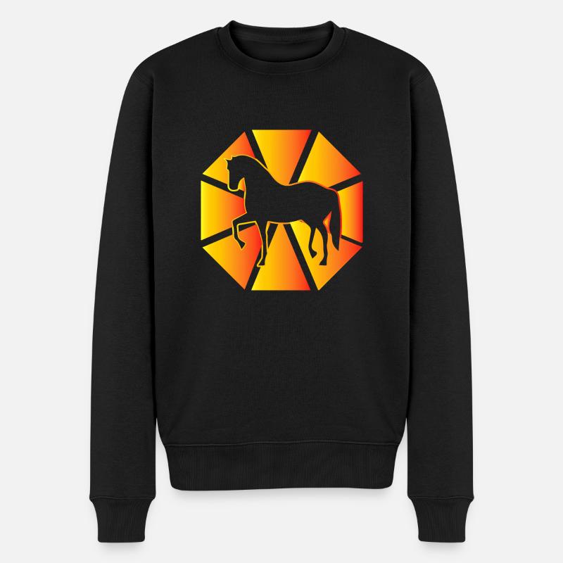 Pferd Horse - Männer Premium Bio Pullover - Schwarz