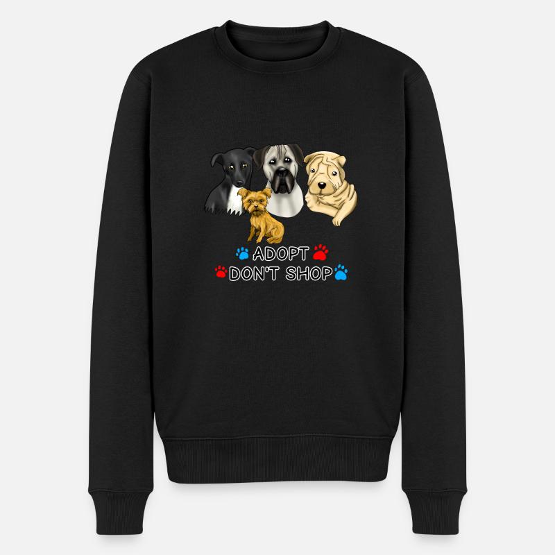 Adopt dont Shop Many dogs - Männer Premium Bio Pullover - Schwarz