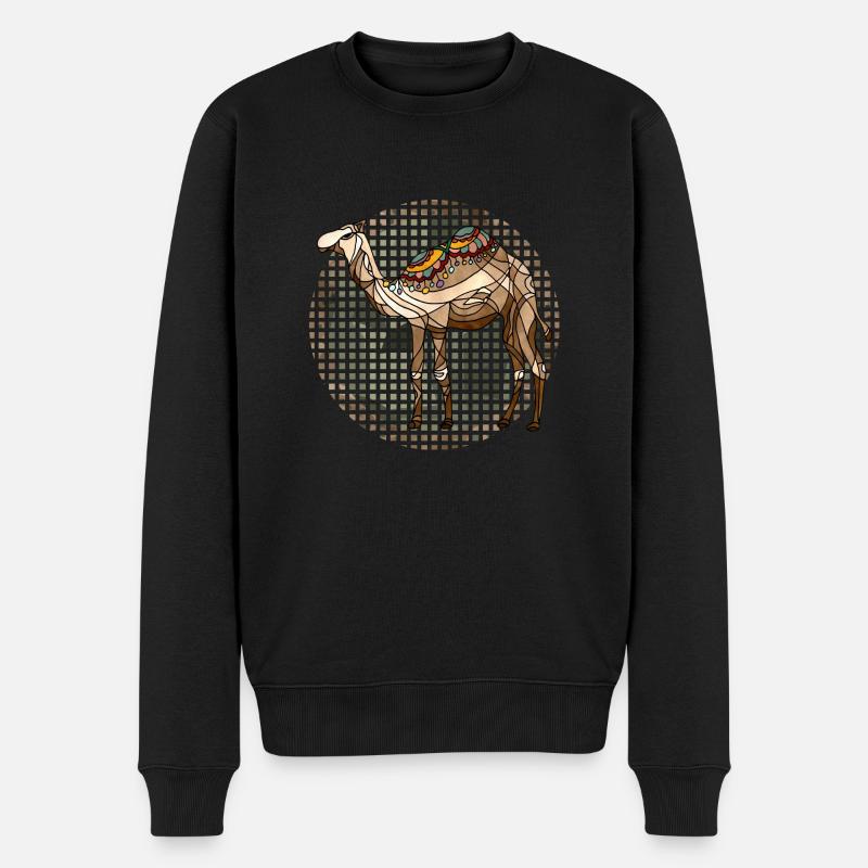 Kamel - Männer Premium Bio Pullover - Schwarz