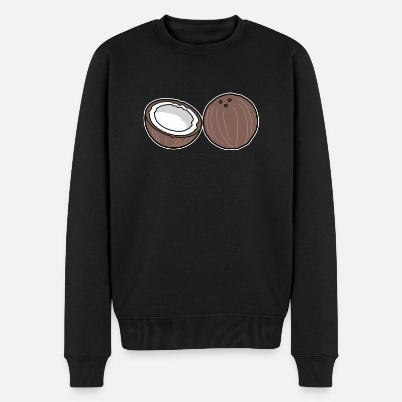 Kokosnuss - Männer Premium Bio Pullover - Schwarz
