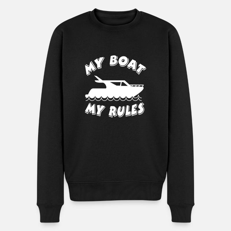Motorboot - Männer Premium Bio Pullover - Schwarz