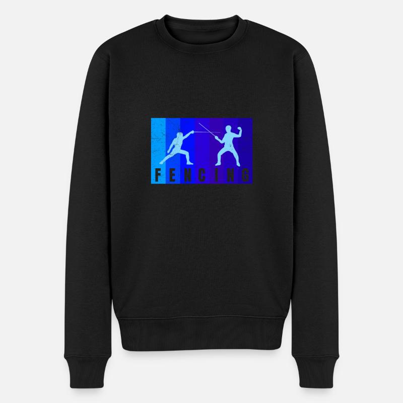Fechten Duell Fechter Geschenkidee - Männer Premium Bio Pullover - Schwarz