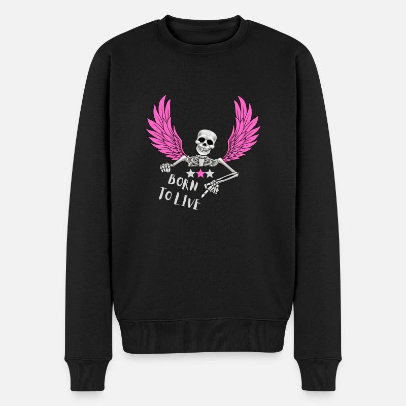 NÉ POUR VIVRE - Pull Premium bio Homme - noir