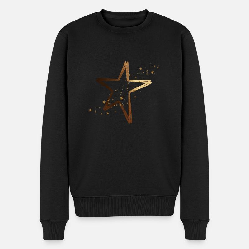 Stern - Männer Premium Bio Pullover - Schwarz