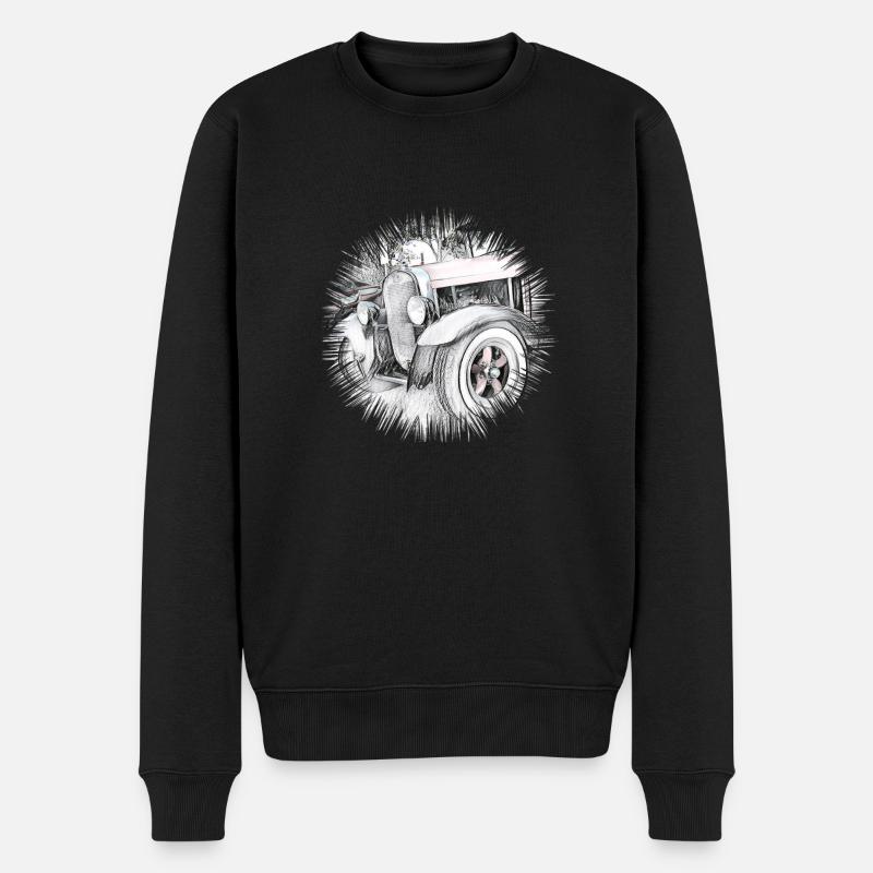 Hot Rod - Männer Premium Bio Pullover - Schwarz