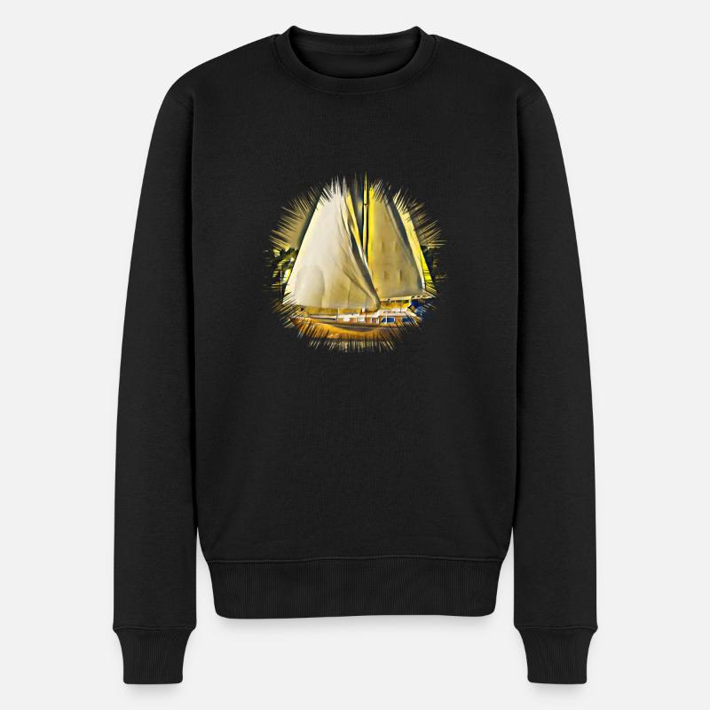 Segeln - Männer Premium Bio Pullover - Schwarz