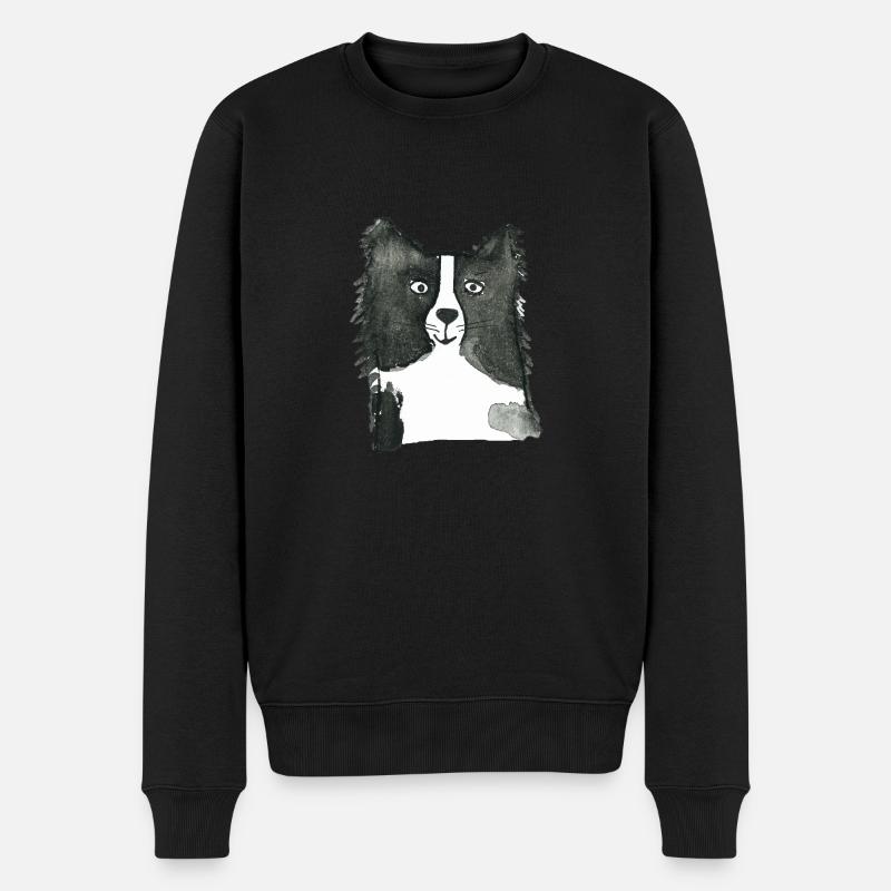 Border Collie - Pull Premium bio Homme - noir
