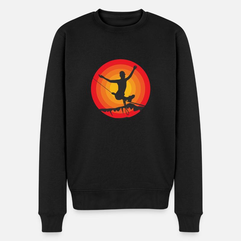 Slackline Rétro vintage - Pull Premium bio Homme - noir
