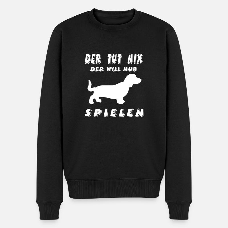 Dackel - Männer Premium Bio Pullover - Schwarz