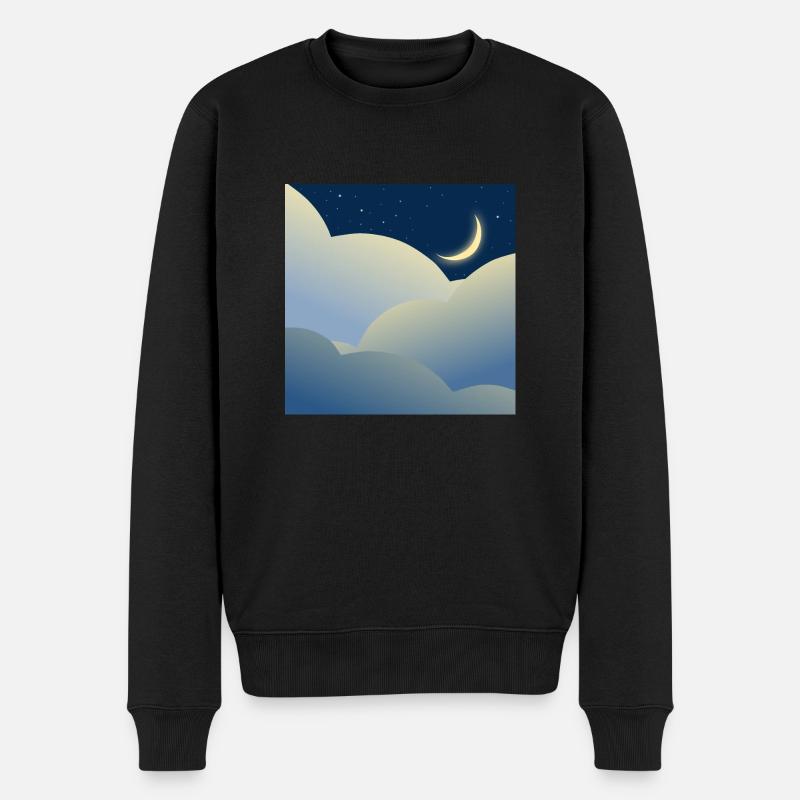 Ciel nocturne avec lune - Pull Premium bio Homme - noir