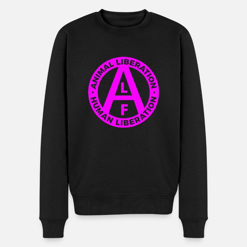 alfanimalliberationhumanliberationpink - Männer Premium Bio Pullover - Schwarz