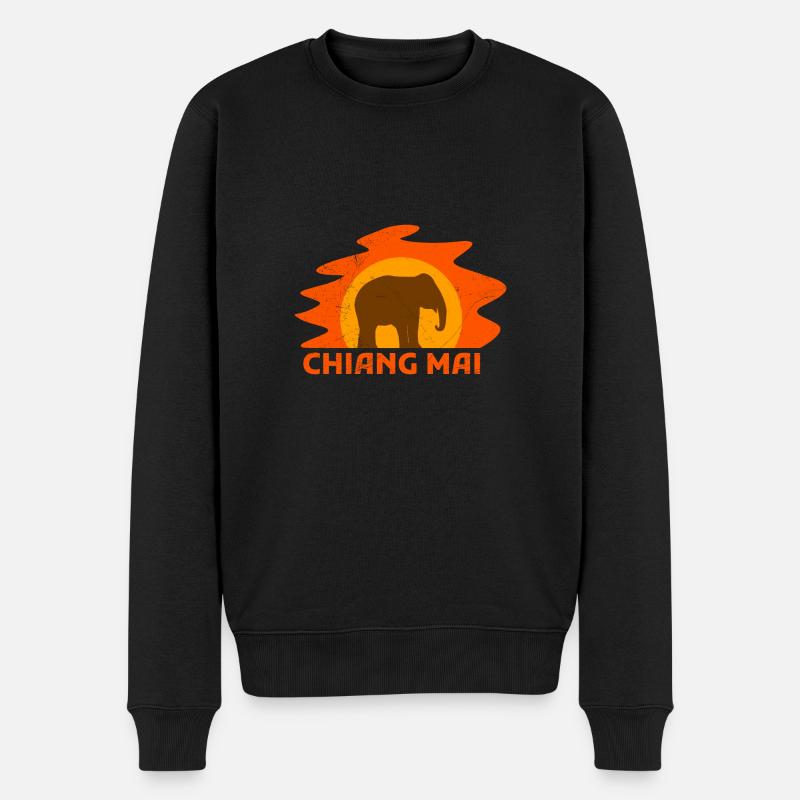 Thaïlande Chiang Mai Elephant Drôle d’idée cadeau - Pull Premium bio Homme - noir