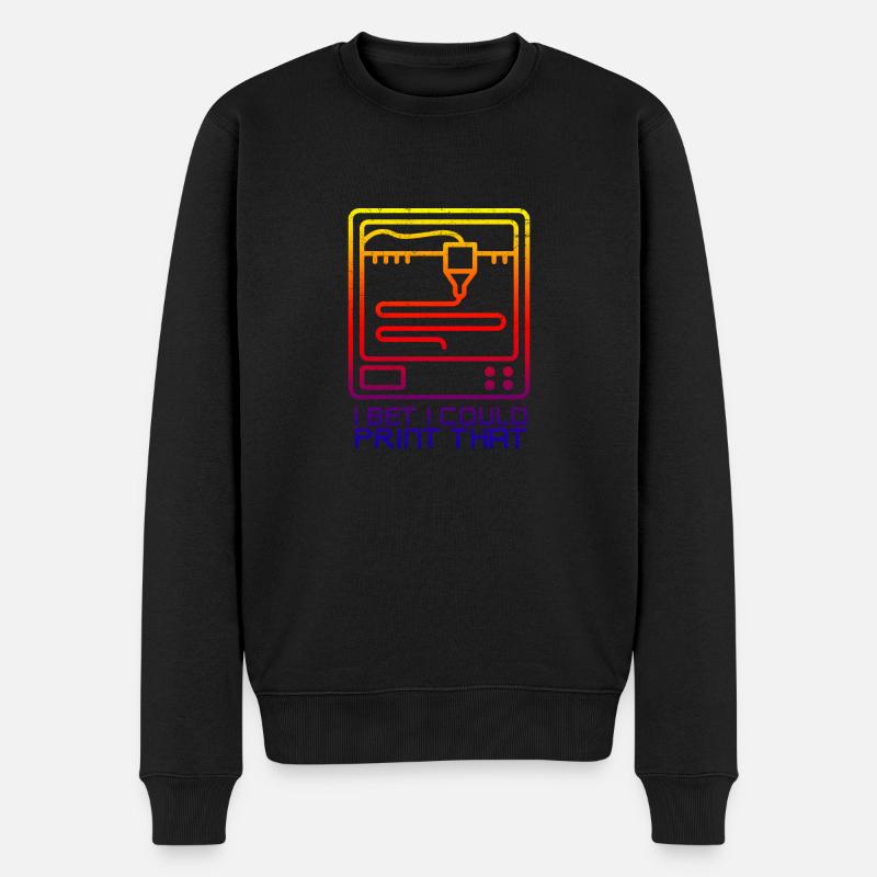 3D Printing I bet I Could Print That Geschenkidee - Männer Premium Bio Pullover - Schwarz
