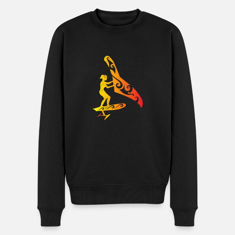 Surfer Wing Foiling Girl Foiling Lover Geschenk - Männer Premium Bio Pullover - Schwarz