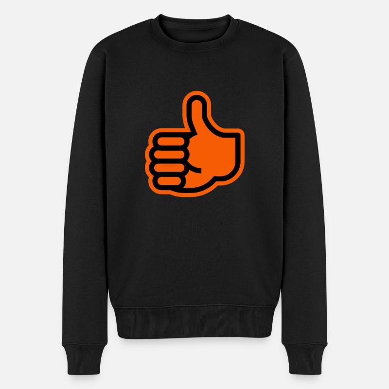 Daumen hoch - Männer Premium Bio Pullover - Schwarz