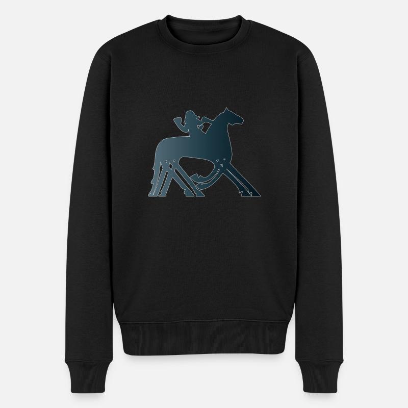 Odin & Sleipnir - Männer Premium Bio Pullover - Schwarz