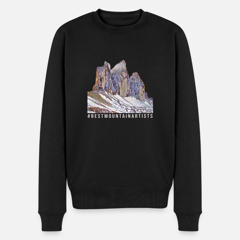 Tre Cime | Drei Zinnen | Dolomiten | Südtirol - Männer Premium Bio Pullover - Schwarz