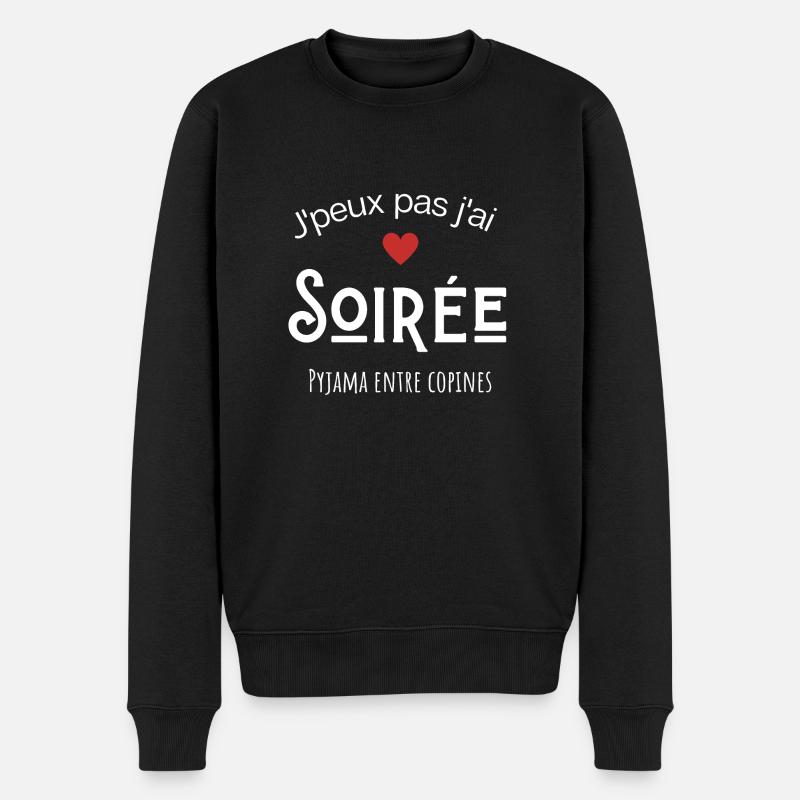 Je peux pas j'ai soirée pyjama entre copines - Pull Premium bio Homme - noir