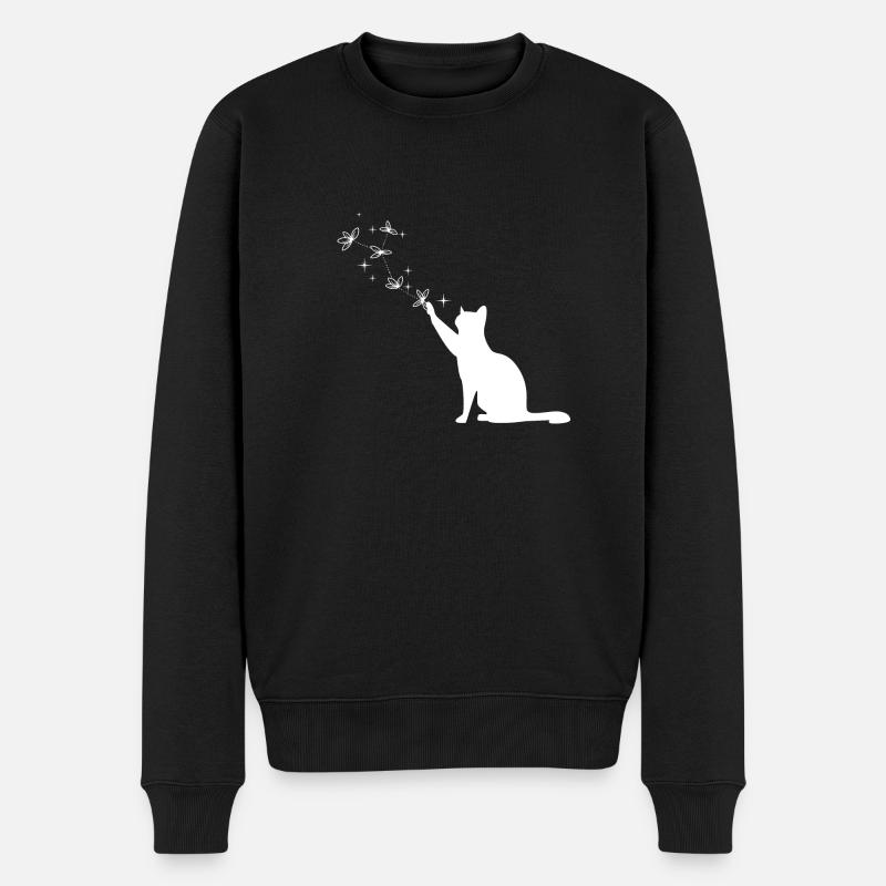 Chat magique étoilé - Pull Premium bio Homme - noir