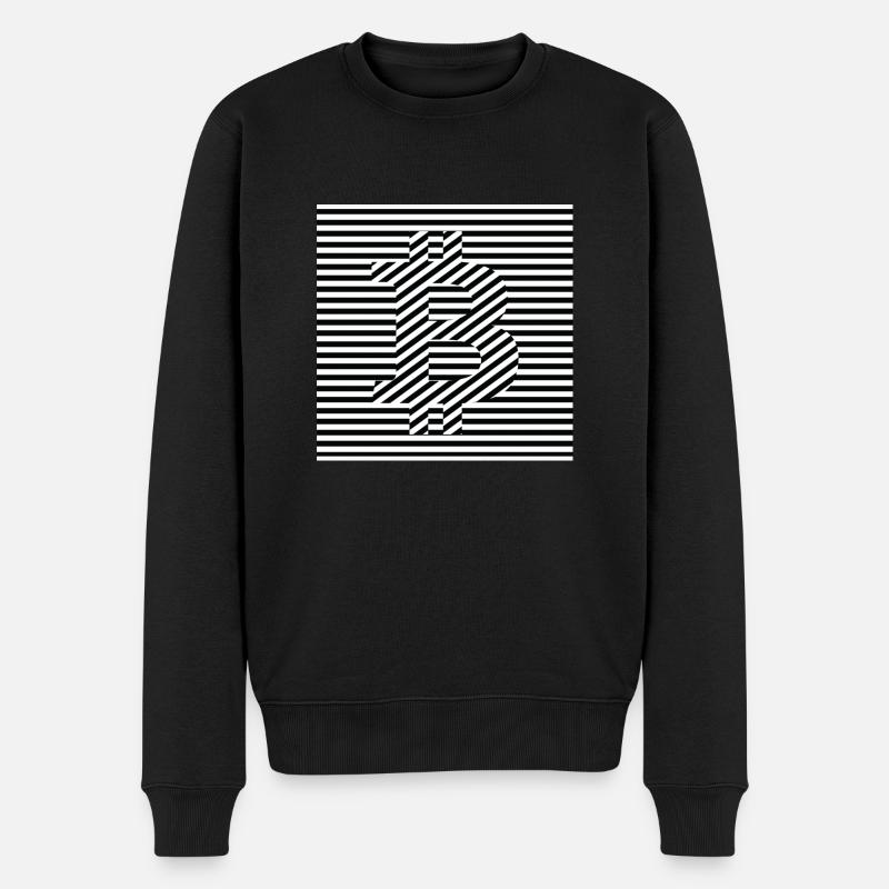 Logo BitCoin noir et blanc BTC - Pull Premium bio Homme - noir