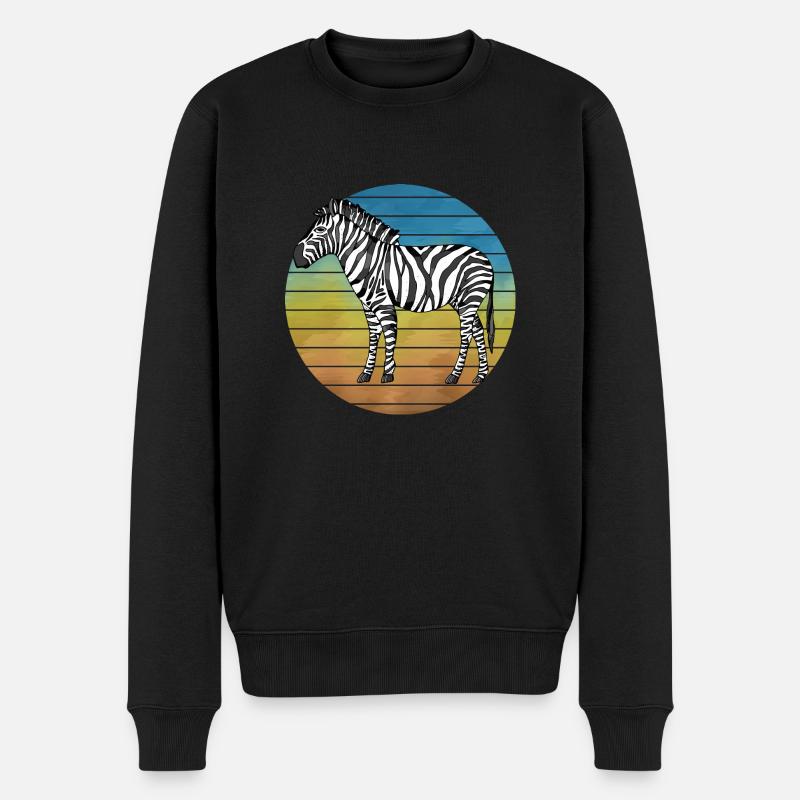 Zebra - Männer Premium Bio Pullover - Schwarz