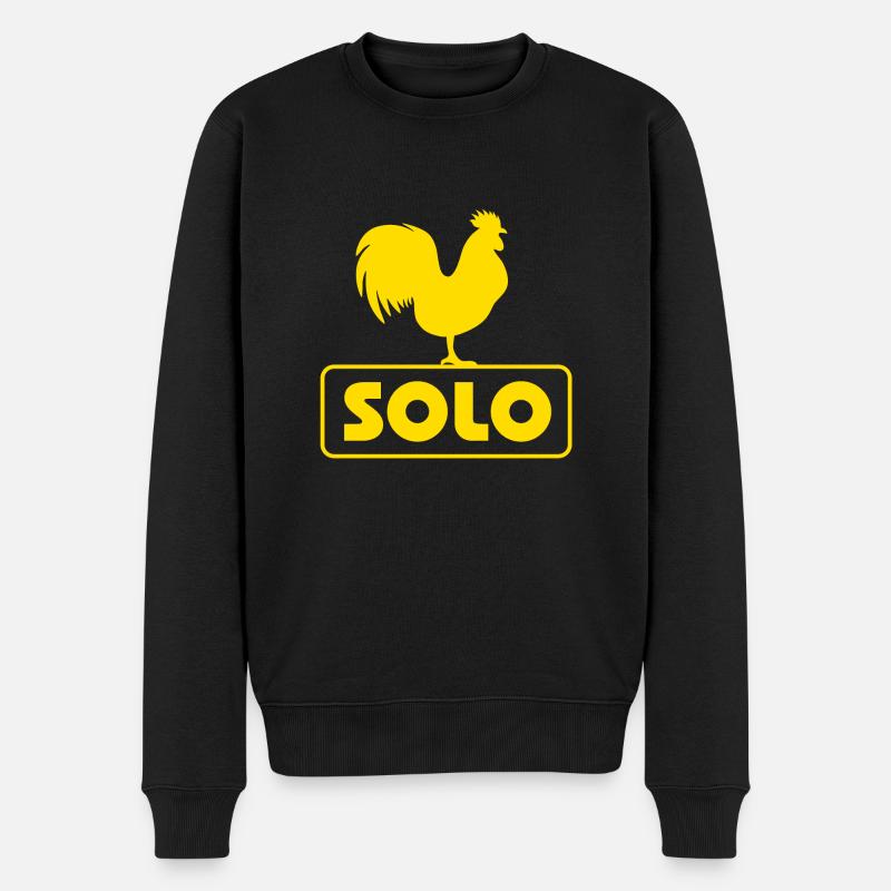 Hahn Solo - Männer Premium Bio Pullover - Schwarz