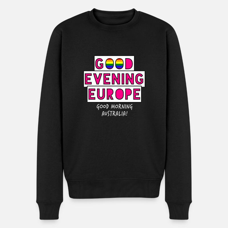 Guten Abend Europa - Männer Premium Bio Pullover - Schwarz