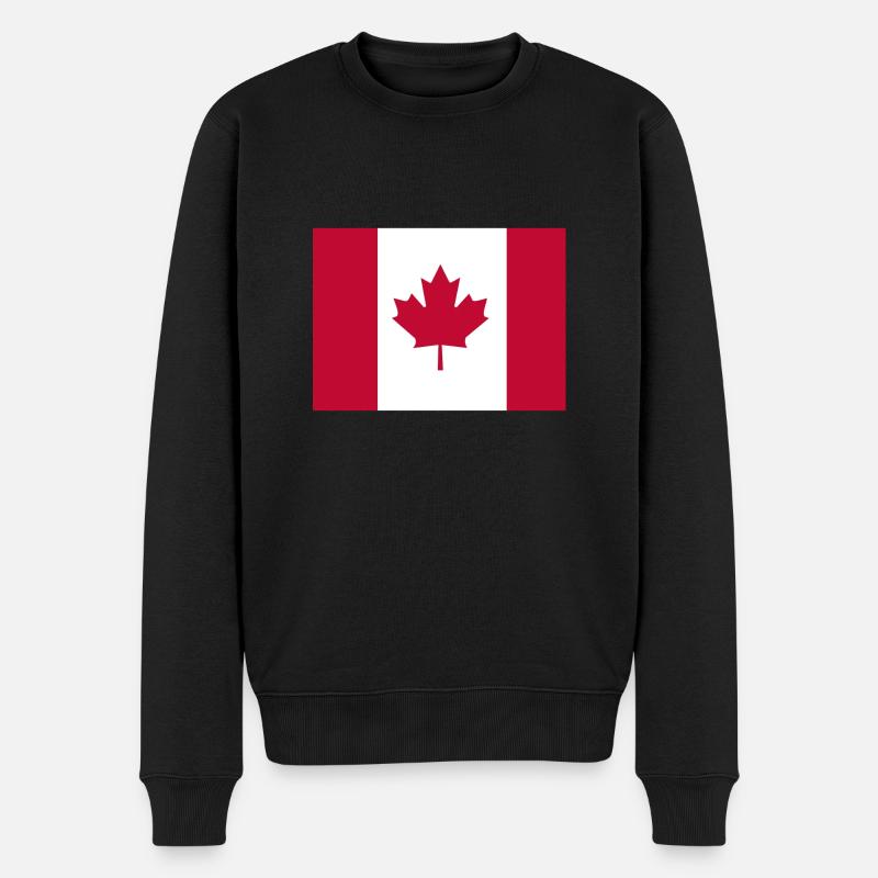 Flagge Kanadas - Männer Premium Bio Pullover - Schwarz