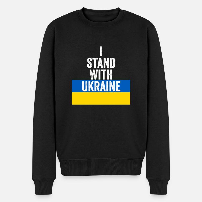 Ukraine - Männer Premium Bio Pullover - Schwarz