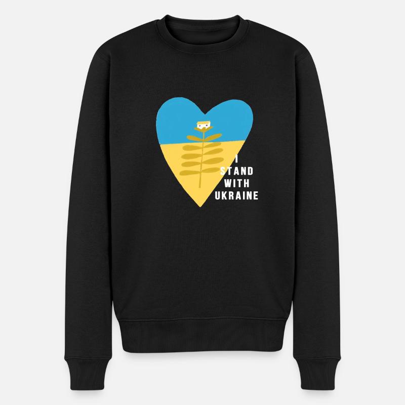 Ukraine - Männer Premium Bio Pullover - Schwarz