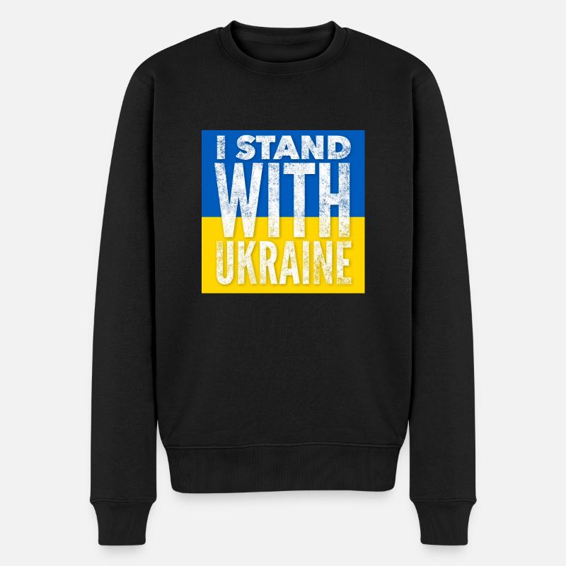 Ukraine - Männer Premium Bio Pullover - Schwarz