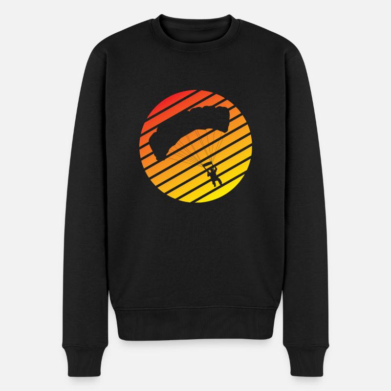Parapente Rétro Parapente Parachutisme - Pull Premium bio Homme - noir