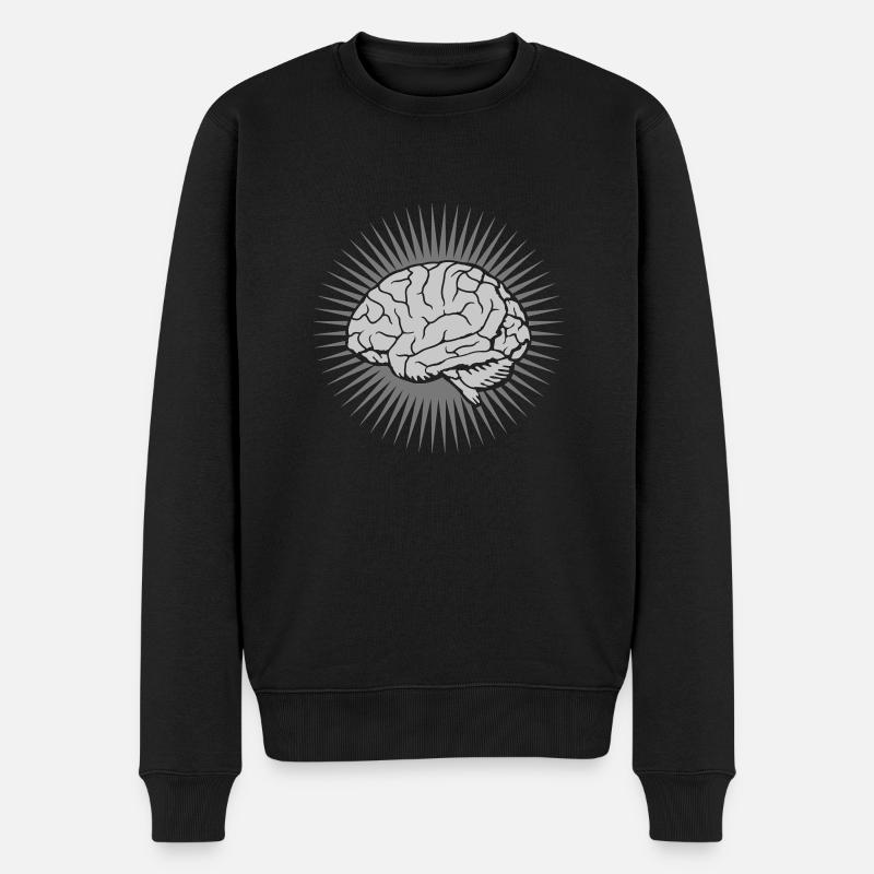 Design Strahlen Gehirn - Männer Premium Bio Pullover - Schwarz