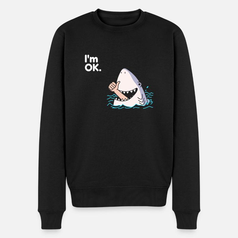 Hai-Shark - Männer Premium Bio Pullover - Schwarz