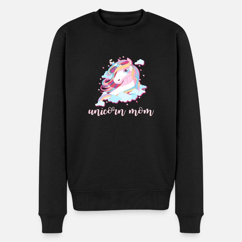 Unicorn Mom - Männer Premium Bio Pullover - Schwarz