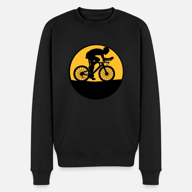 Nacht Mond Biker - Männer Premium Bio Pullover - Schwarz