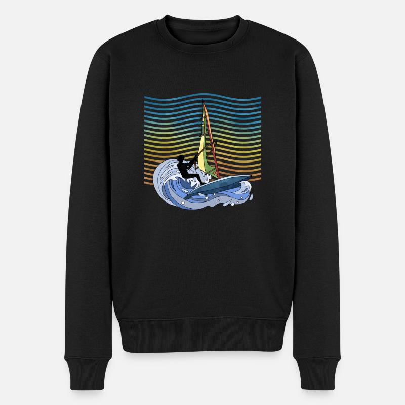 Windsurfen - Männer Premium Bio Pullover - Schwarz