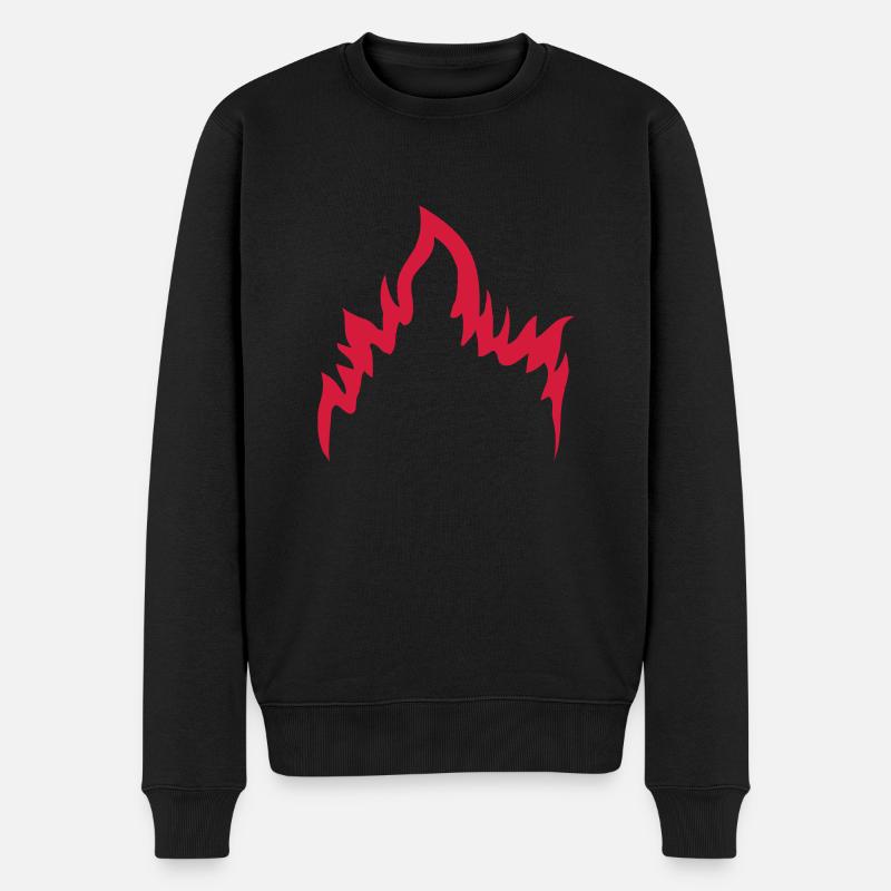 Flammen cool Design - Männer Premium Bio Pullover - Schwarz