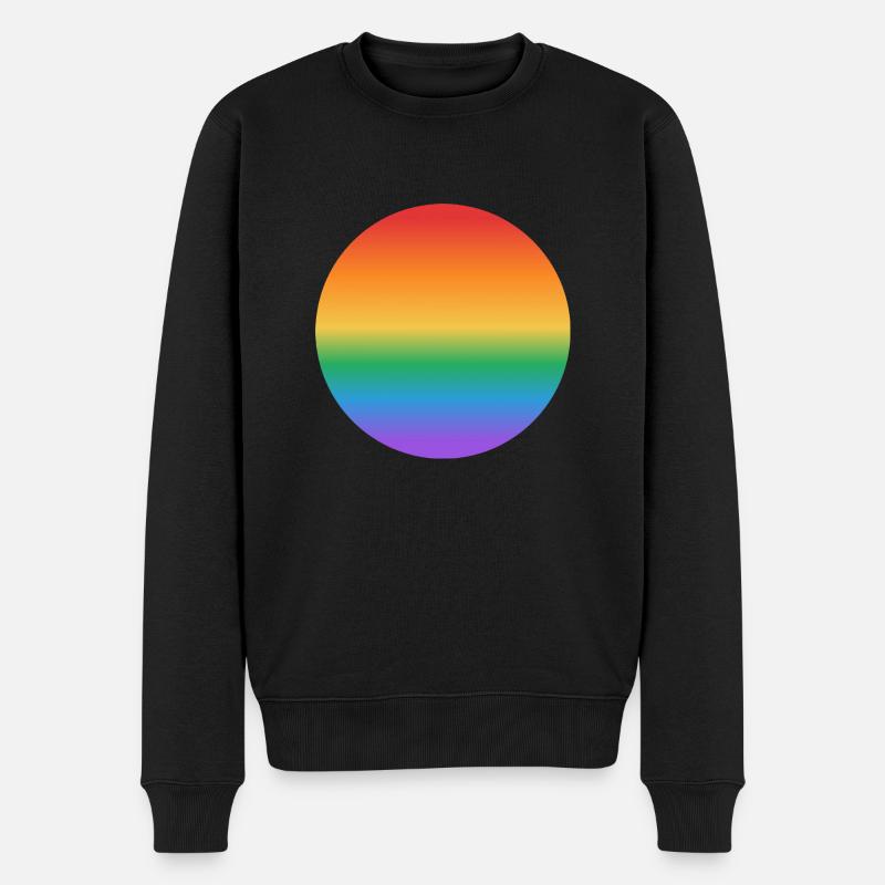 Cercle de dégradé arc-en-ciel - Pull Premium bio Homme - noir