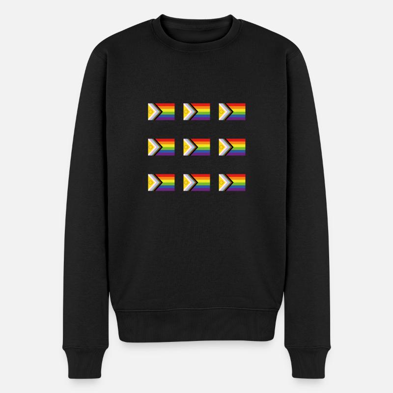 Intersex Inclusive Pride Fortschritt Pride Flagge - Männer Premium Bio Pullover - Schwarz