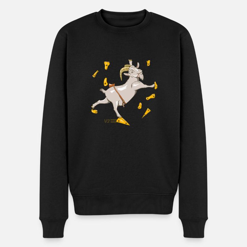 Ziegenfelsen klettern - Männer Premium Bio Pullover - Schwarz