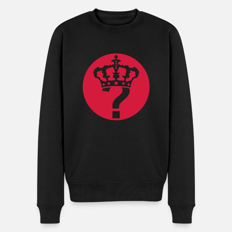 Fragezeichen Icon Krone - Männer Premium Bio Pullover - Schwarz