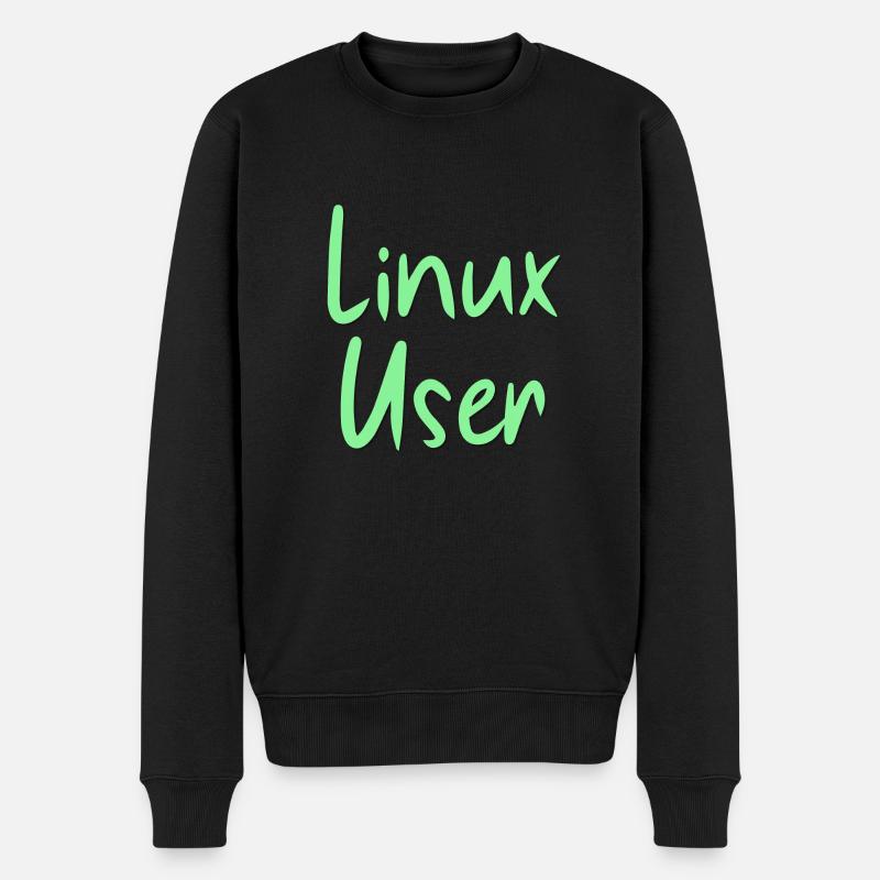 Linux Users - Men's Premium Organic Jumper - black
