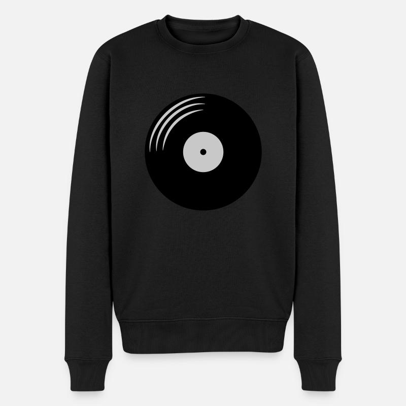 Disque vinyle rond - Pull Premium bio Homme - noir