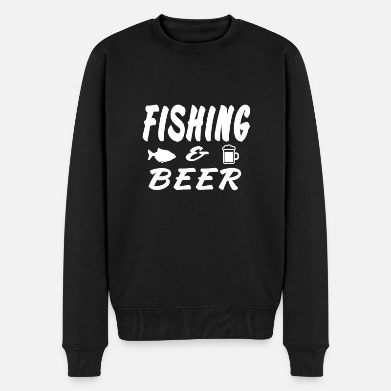 Angeln - Männer Premium Bio Pullover - Schwarz