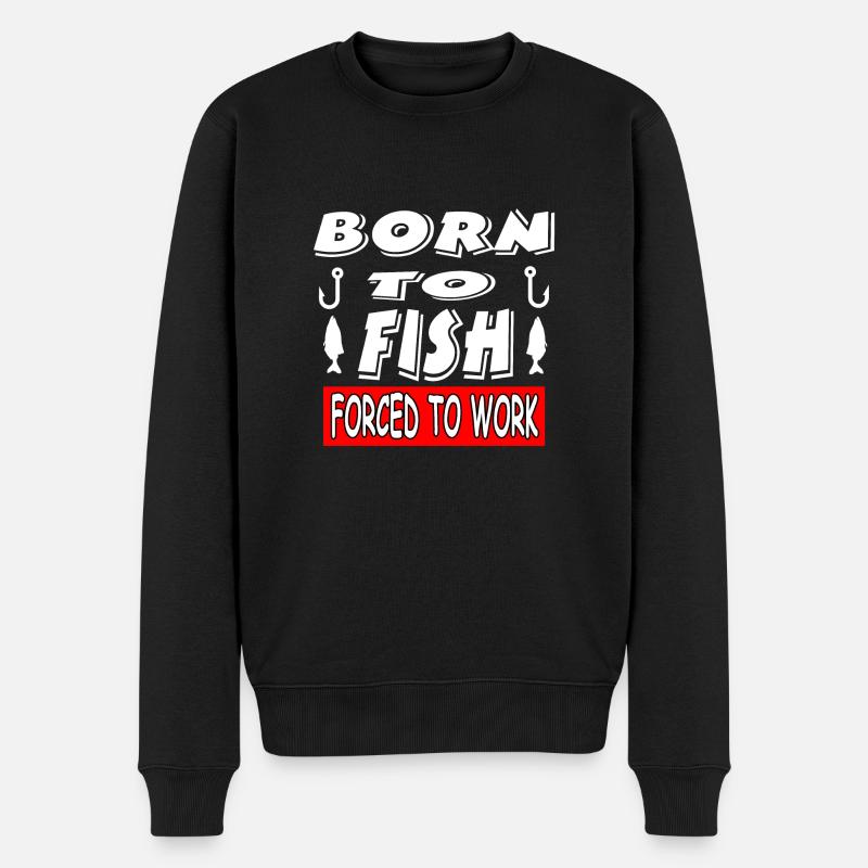 Angeln - Männer Premium Bio Pullover - Schwarz