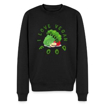 J’adore la nourriture végétalienne - Pull Premium bio Homme - noir - Devant - Nico (187cm)