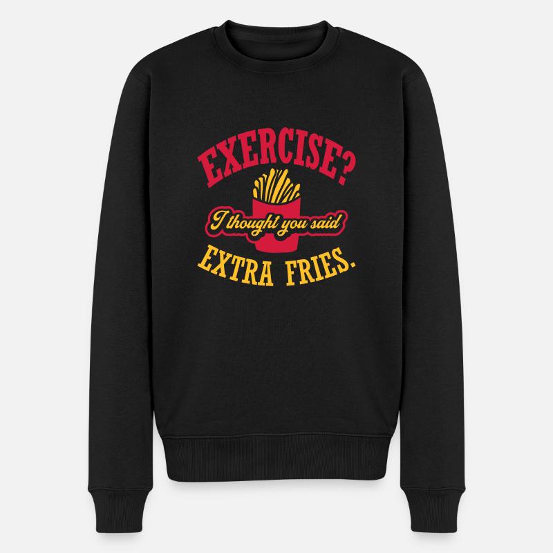 Exercice Extra Fries Citation - Pull Premium bio Homme - noir